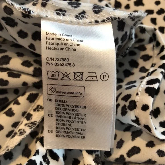 EUC H&M black and white animal print sleeveless dress size 12 - Picture 6 of 6